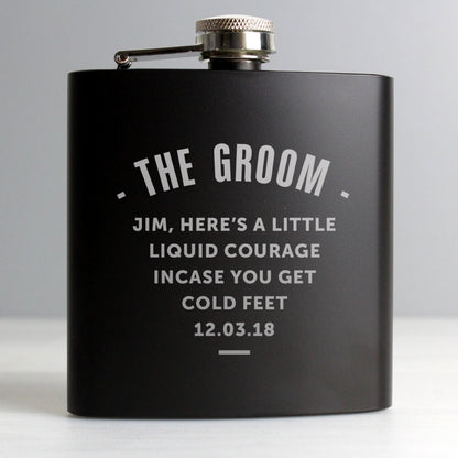 Personalised Any Message Black Hip Flask - image 3