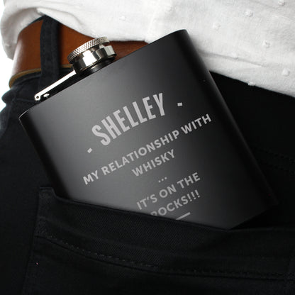 Personalised Any Message Black Hip Flask - image 4