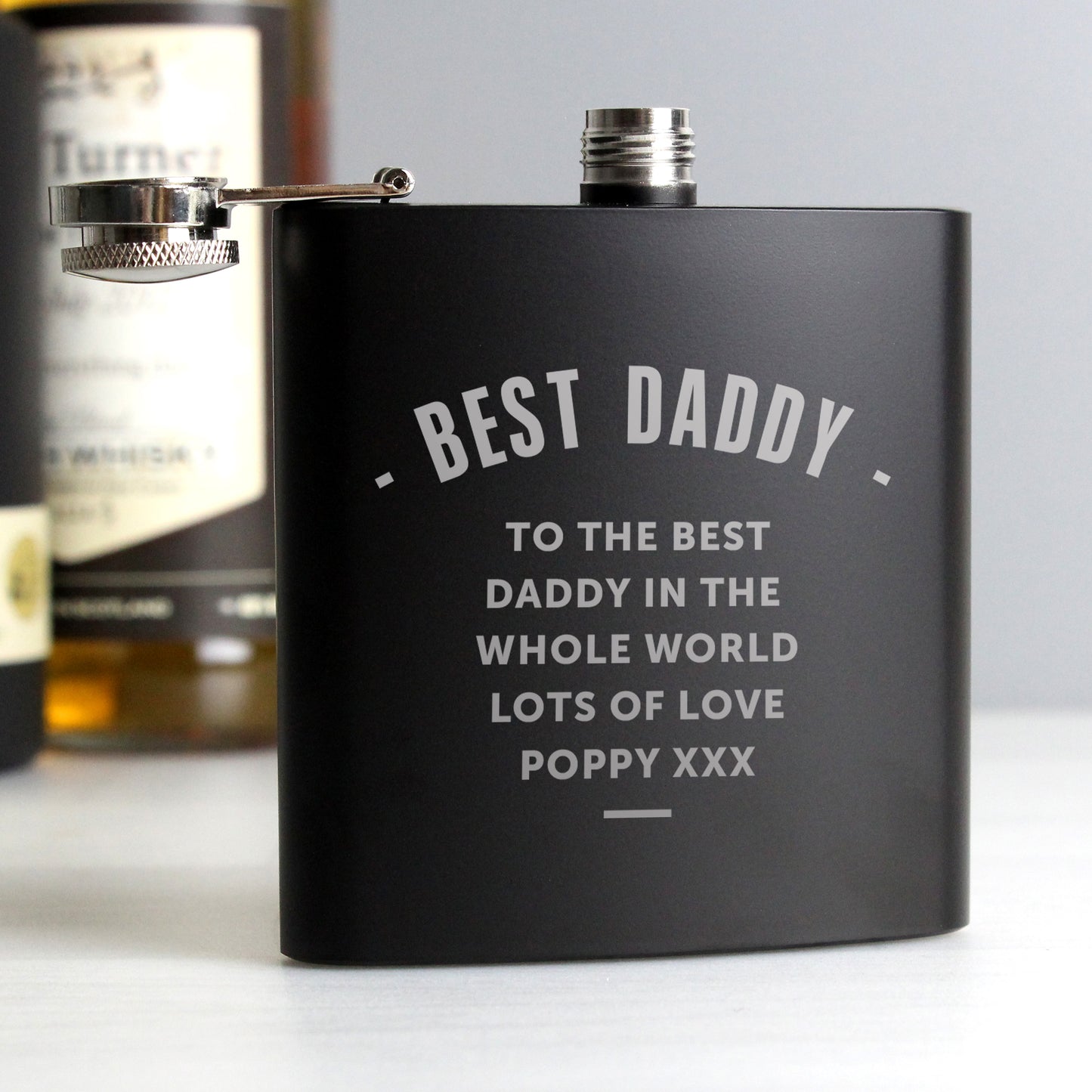 Personalised Any Message Black Hip Flask - image 5