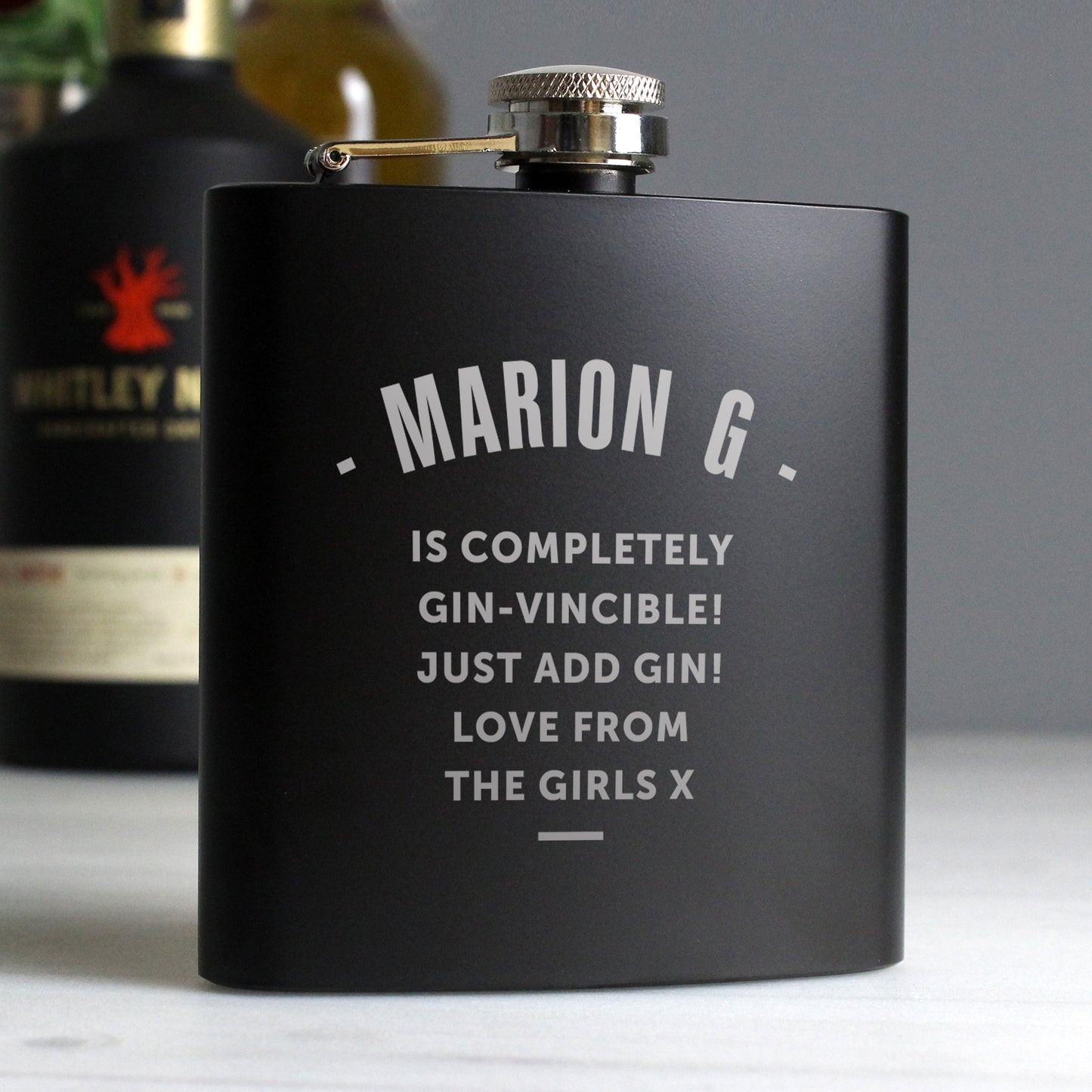 Personalised Any Message Black Hip Flask - image 8