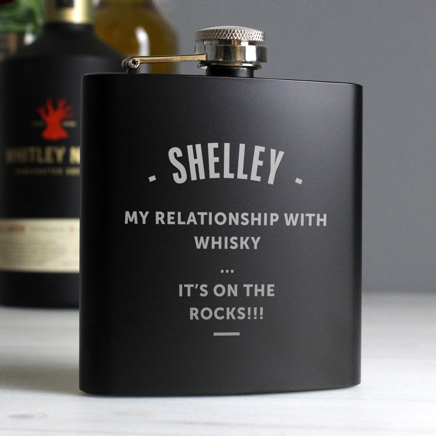 Personalised Any Message Black Hip Flask - image 9