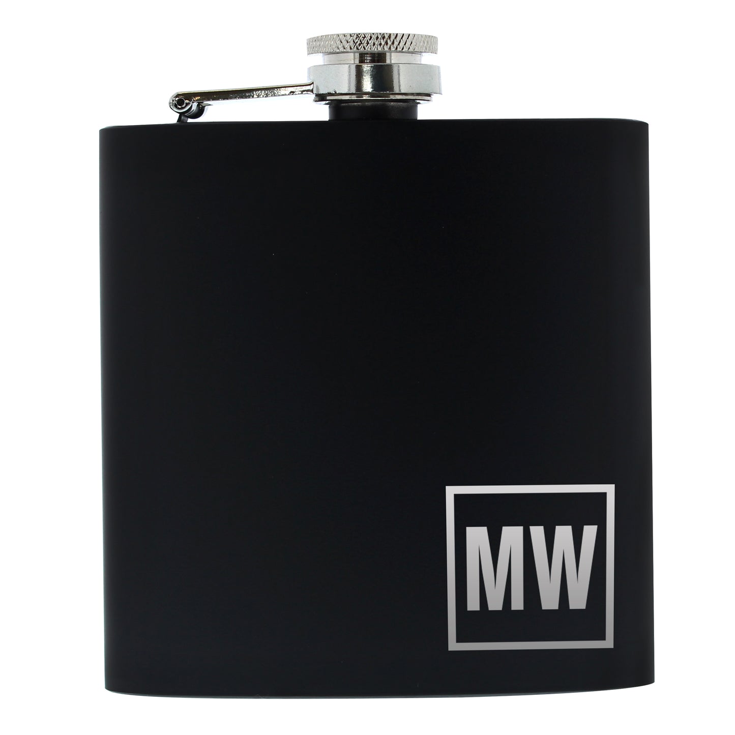 Personalised Initials Black Hip Flask - image 2