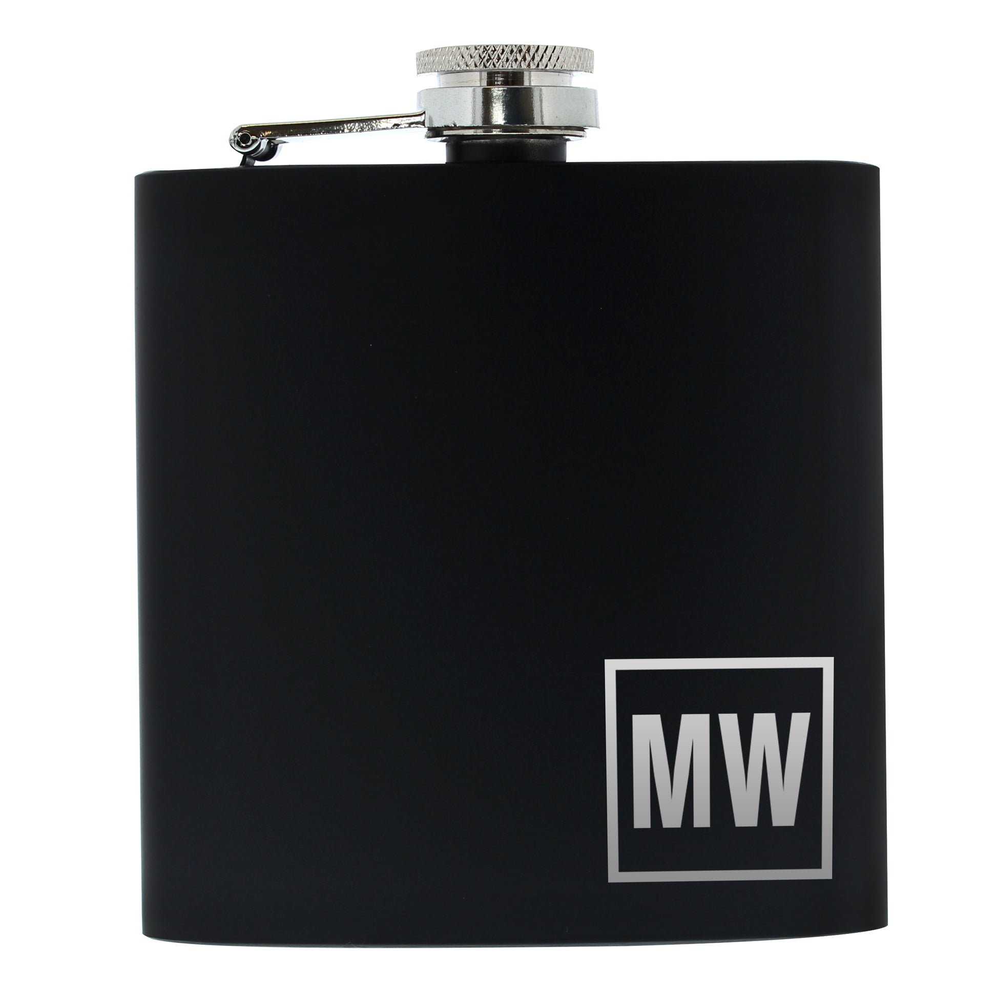 Personalised Initials Black Hip Flask - image 2