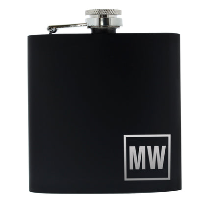 Personalised Initials Black Hip Flask - image 2