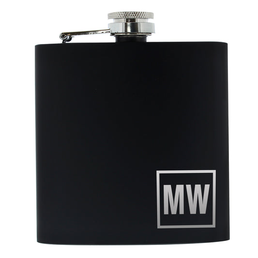 Personalised Initials Black Hip Flask - image 2
