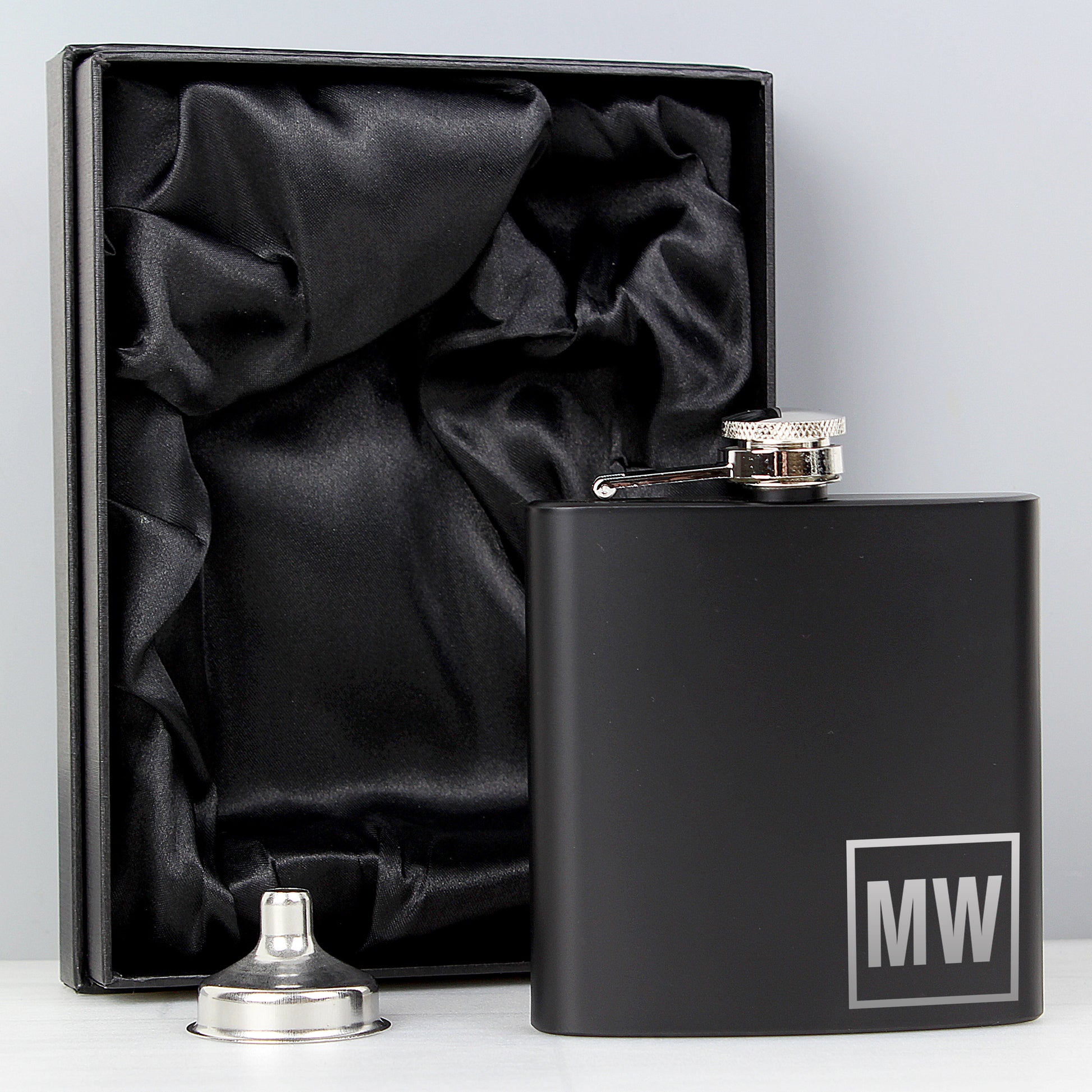 Personalised Initials Black Hip Flask - image 11