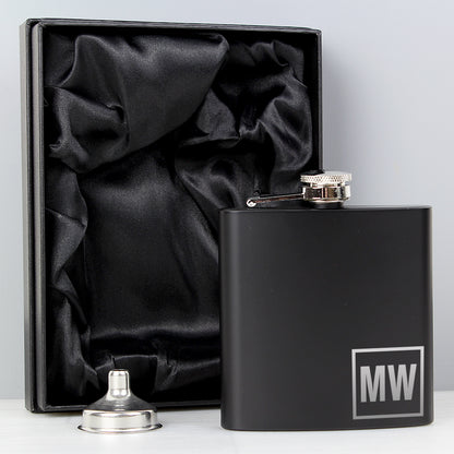 Personalised Initials Black Hip Flask - image 11