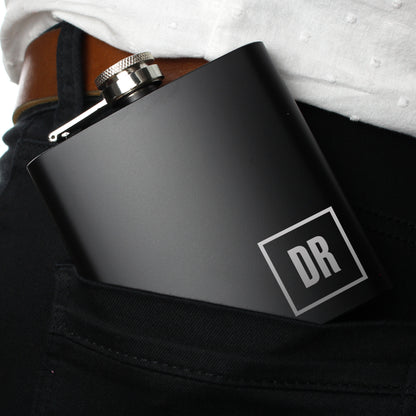 Personalised Initials Black Hip Flask - image 4