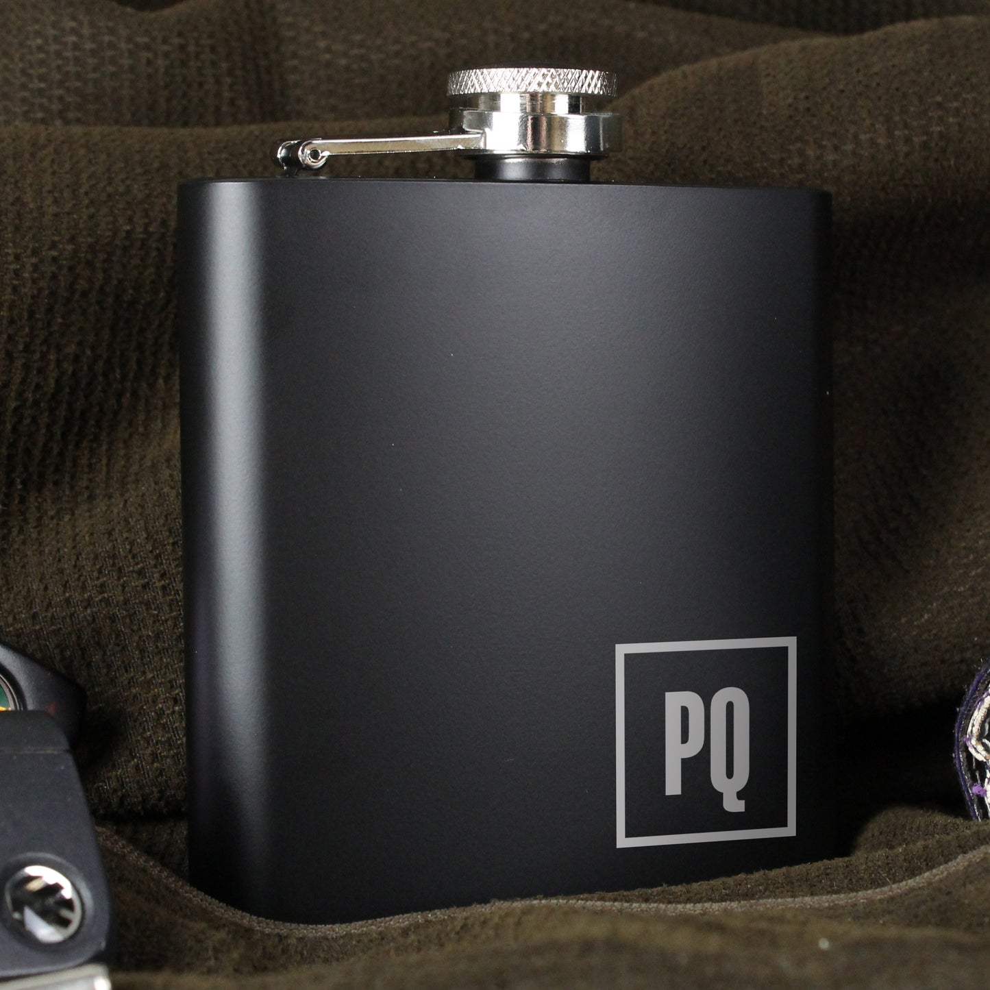 Personalised Initials Black Hip Flask - image 7