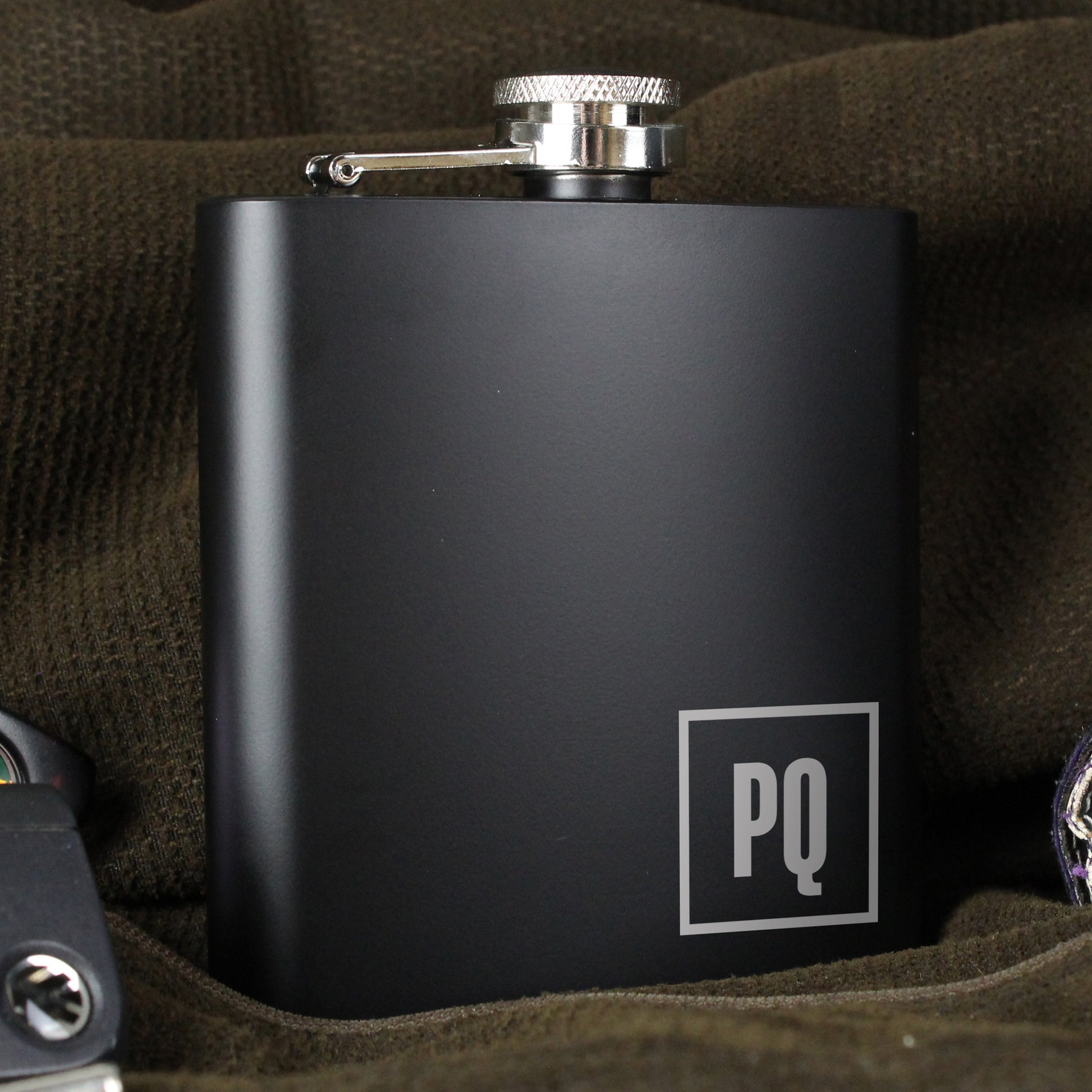 Personalised Initials Black Hip Flask - image 7