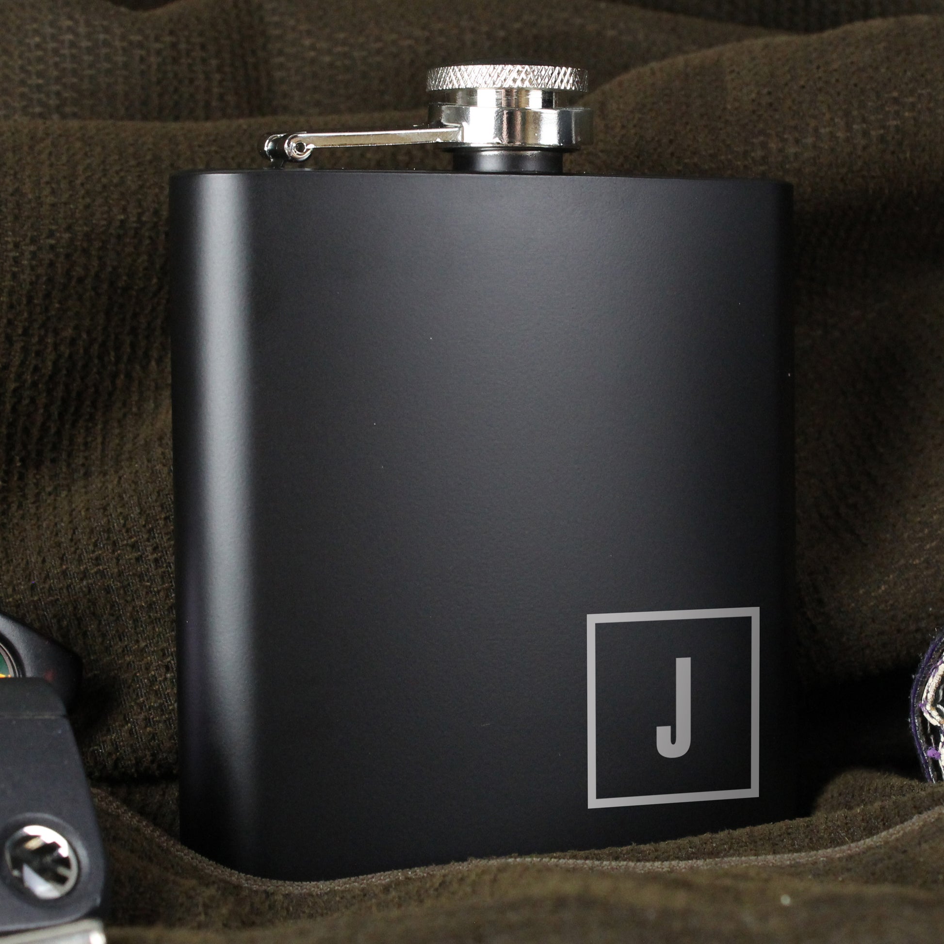 Personalised Initials Black Hip Flask - image 9