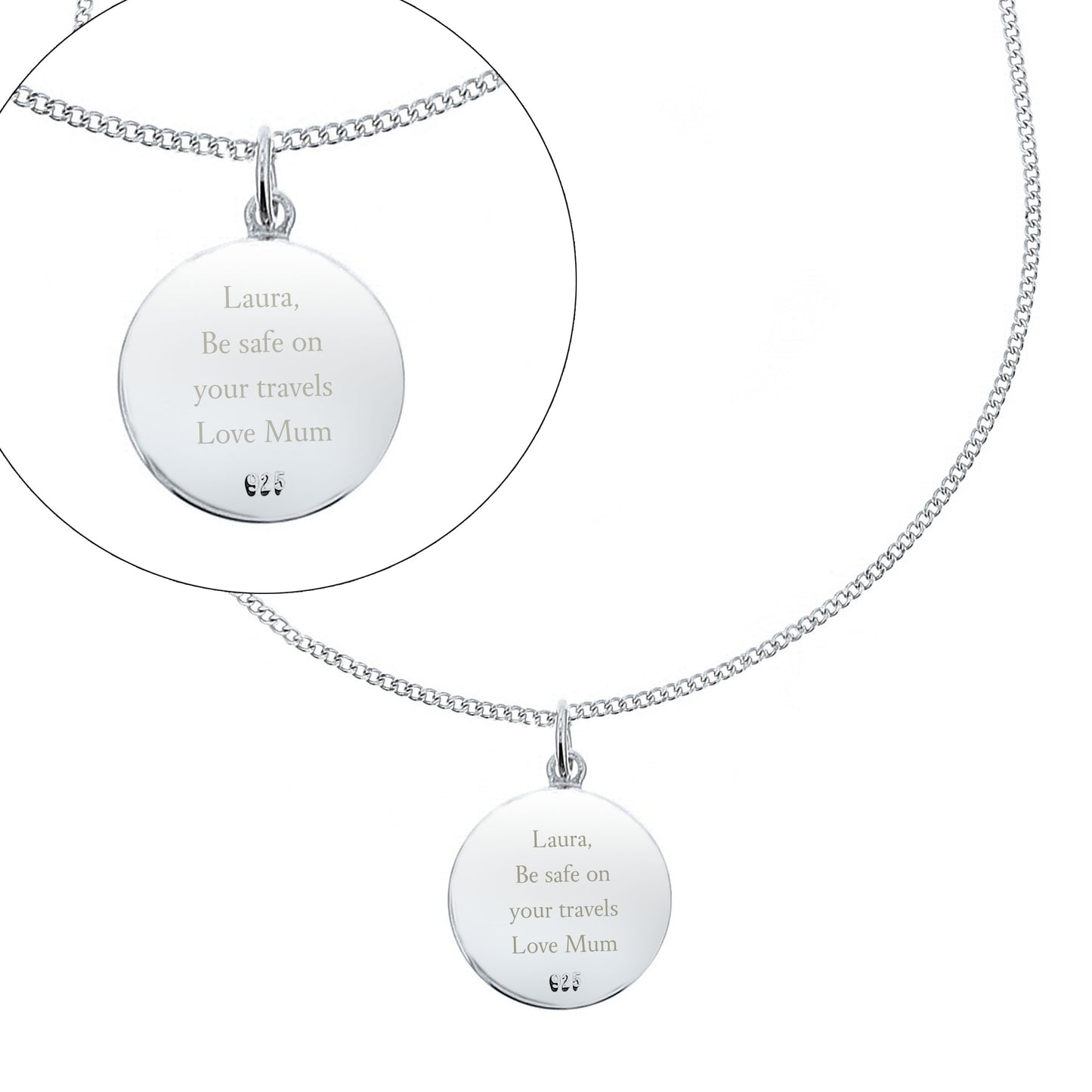 Personalised Sterling Silver & 9ct Gold St. Christopher Necklace - image 4