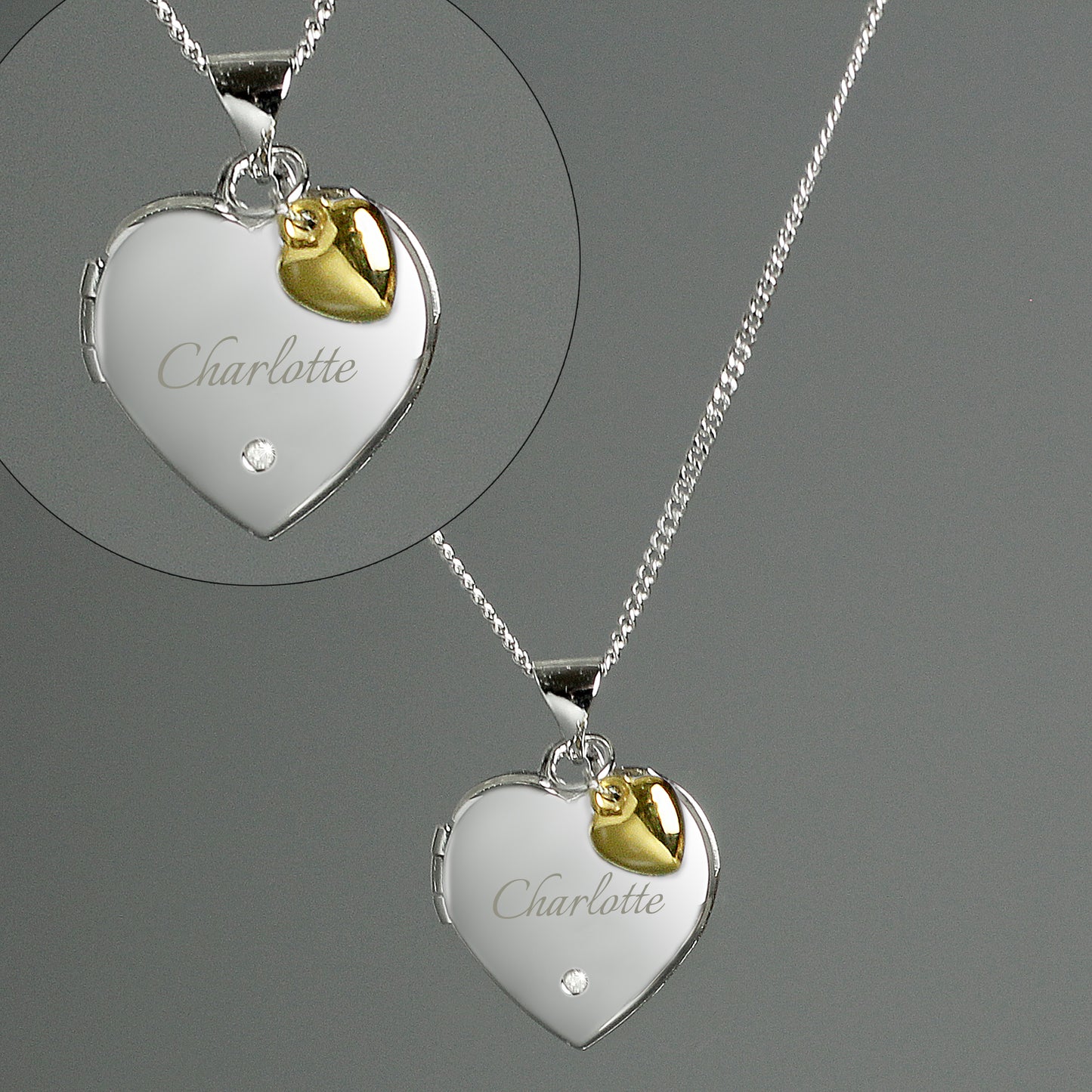 Personalised Sterling Silver Heart Locket Necklace - image 3