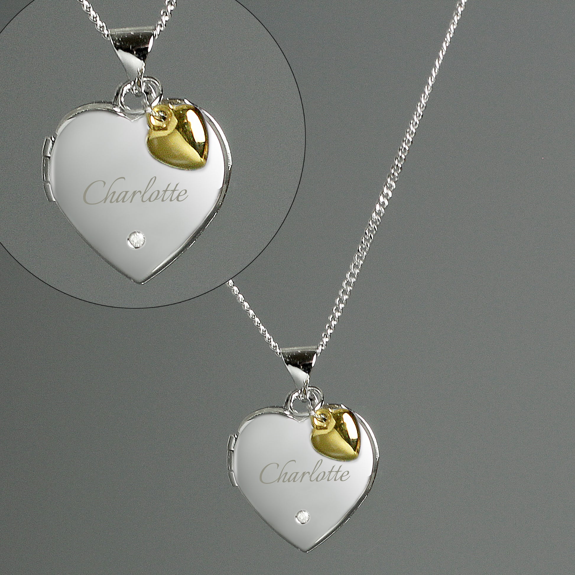 Personalised Sterling Silver Heart Locket Necklace - image 3