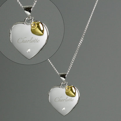 Personalised Sterling Silver Heart Locket Necklace - image 3