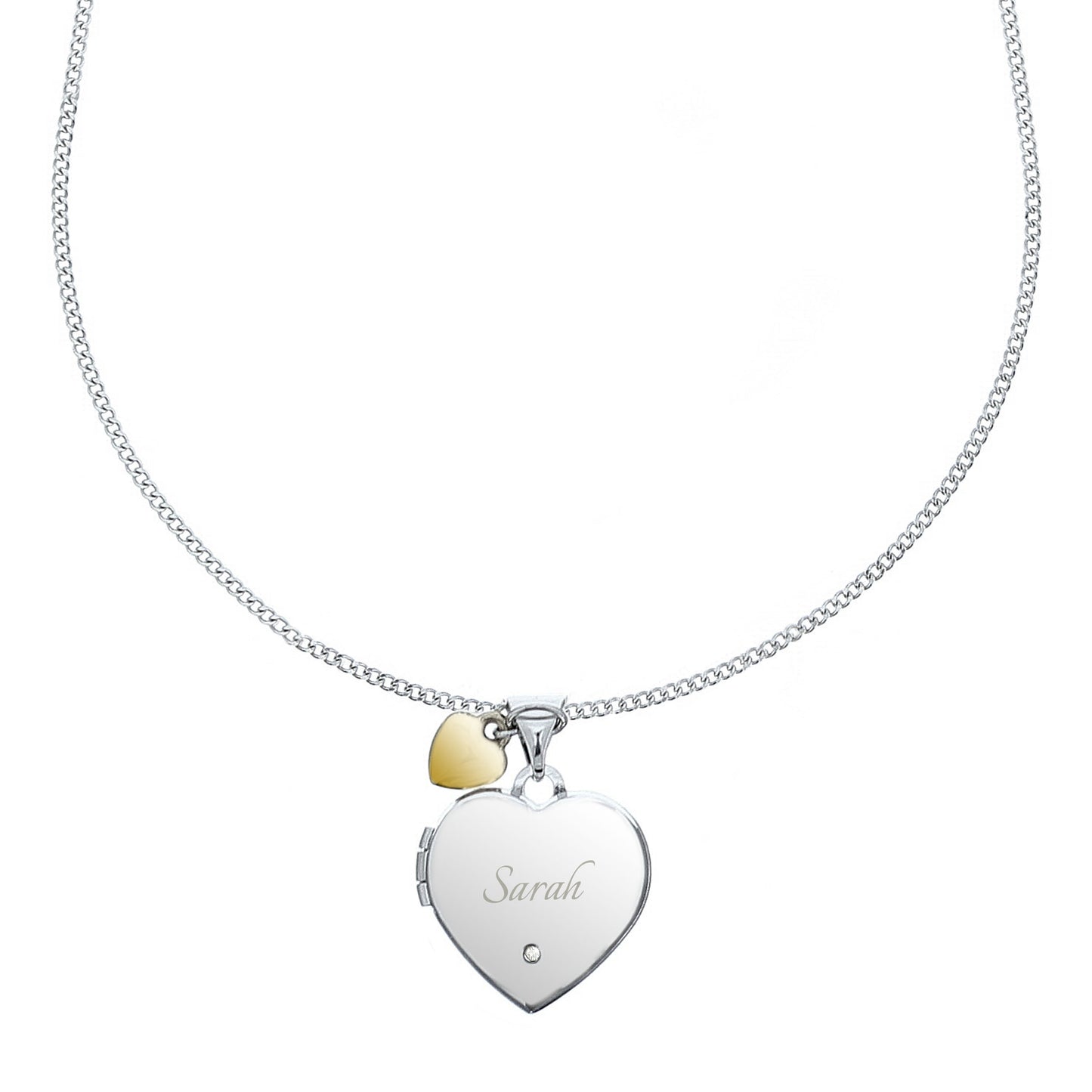 Personalised Sterling Silver Heart Locket Necklace - image 4