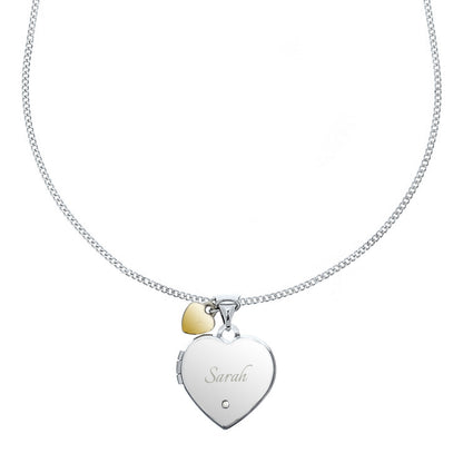 Personalised Sterling Silver Heart Locket Necklace - image 4