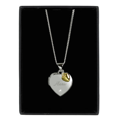 Personalised Sterling Silver Heart Locket Necklace - image 5