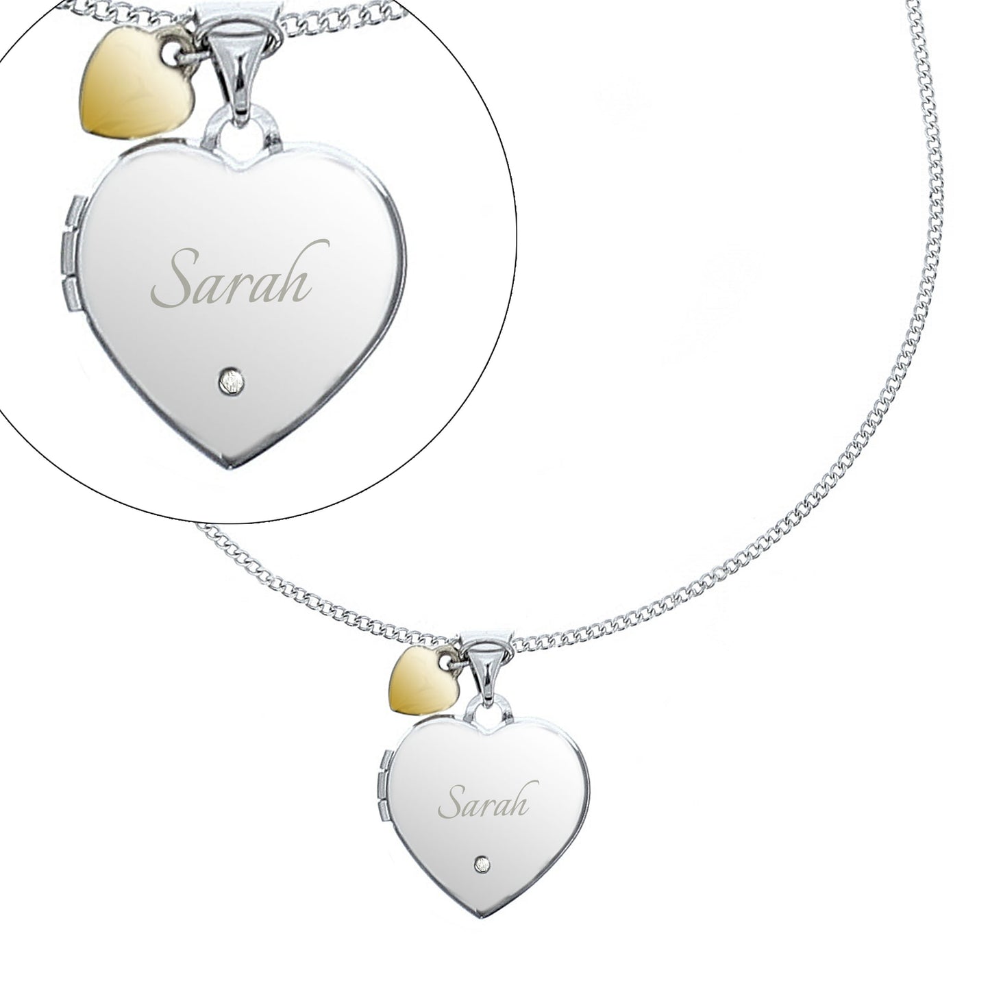 Personalised Sterling Silver Heart Locket Necklace - image 6