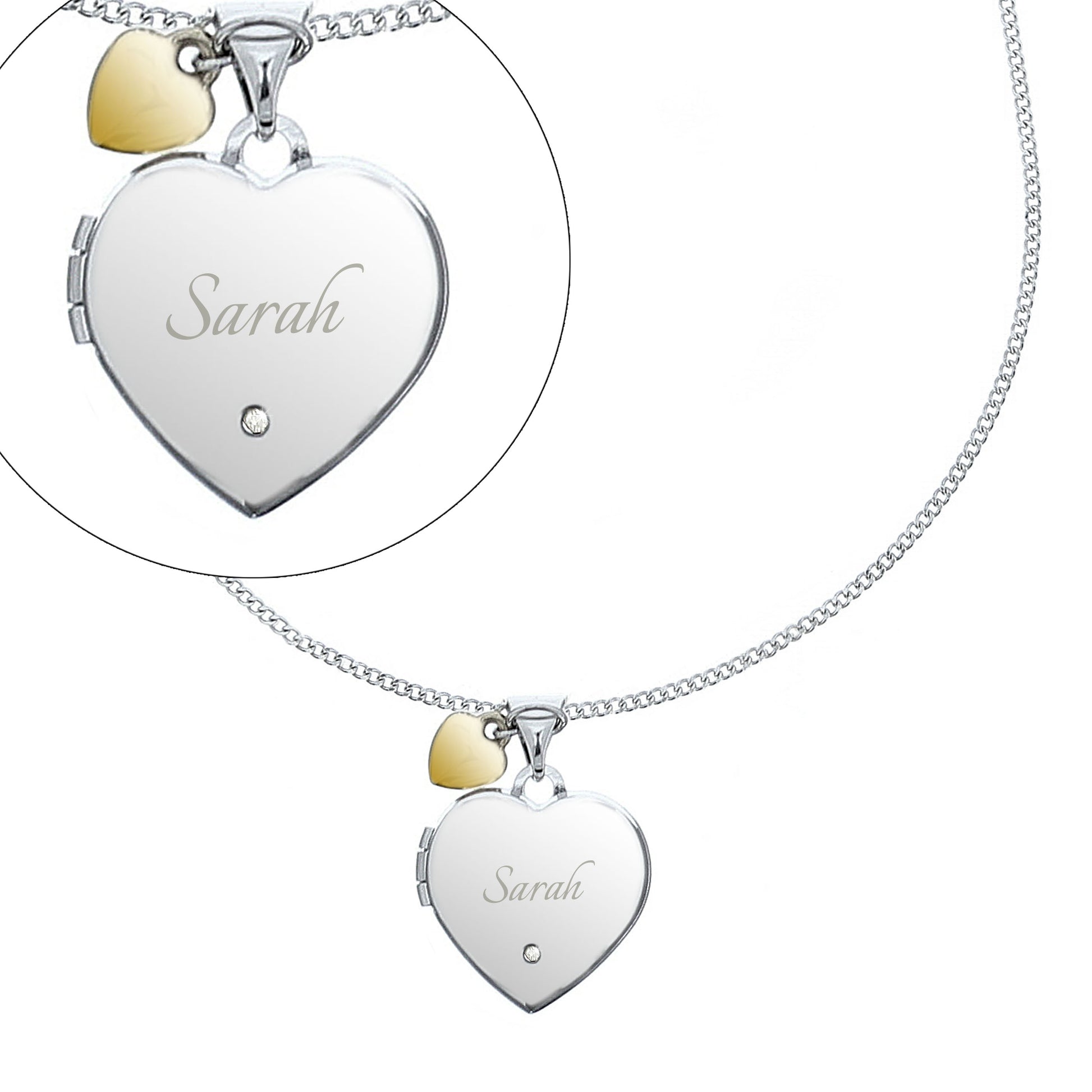 Personalised Sterling Silver Heart Locket Necklace - image 6
