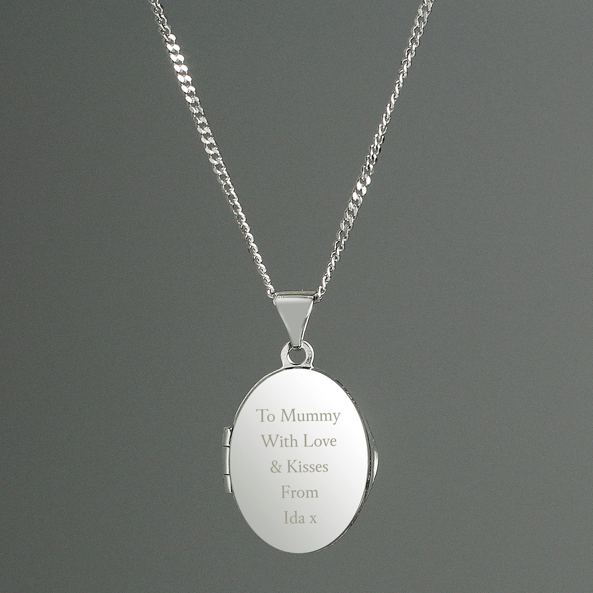 Personalised Sterling Silver Oval Locket Necklace from Heartfelt Gifts