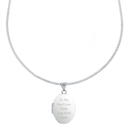 Personalised Sterling Silver Oval Locket Necklace - Message - image 4