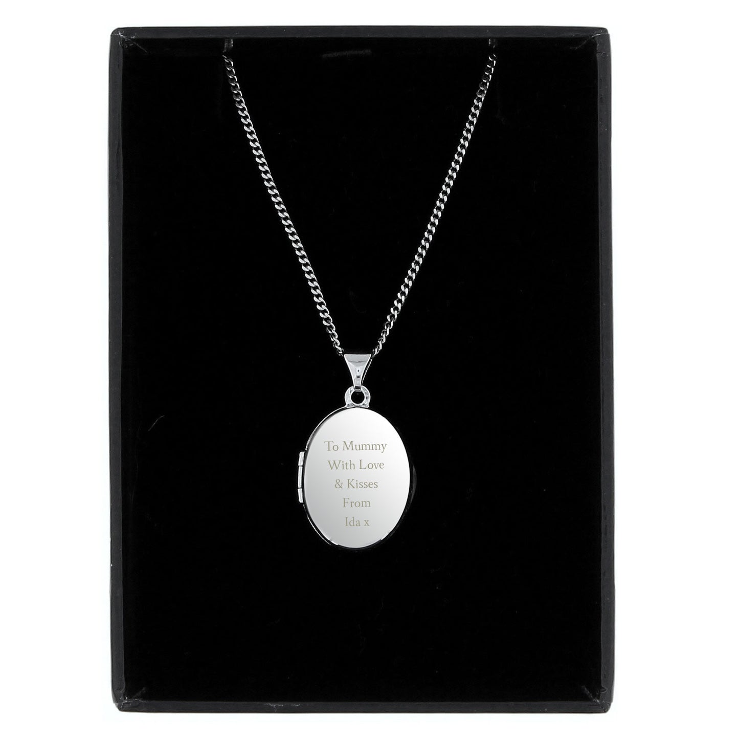 Personalised Sterling Silver Oval Locket Necklace - Message - image 5