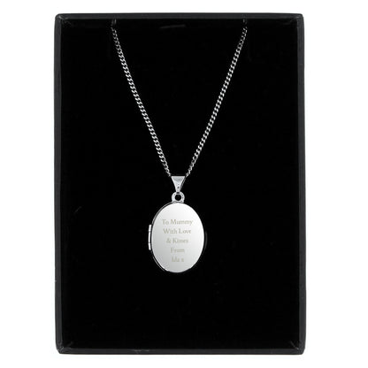 Personalised Sterling Silver Oval Locket Necklace - Message - image 5