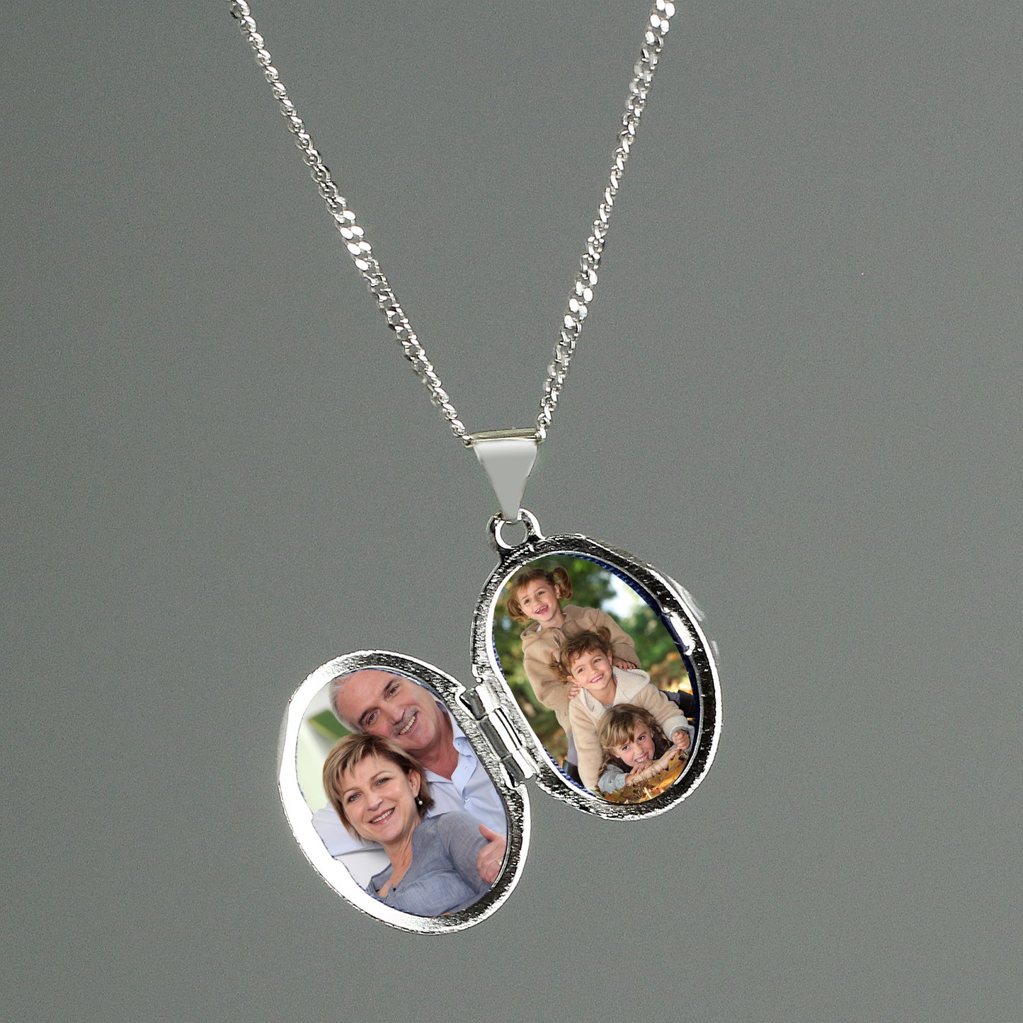 Personalised Sterling Silver Oval Locket Necklace - Message - image 7