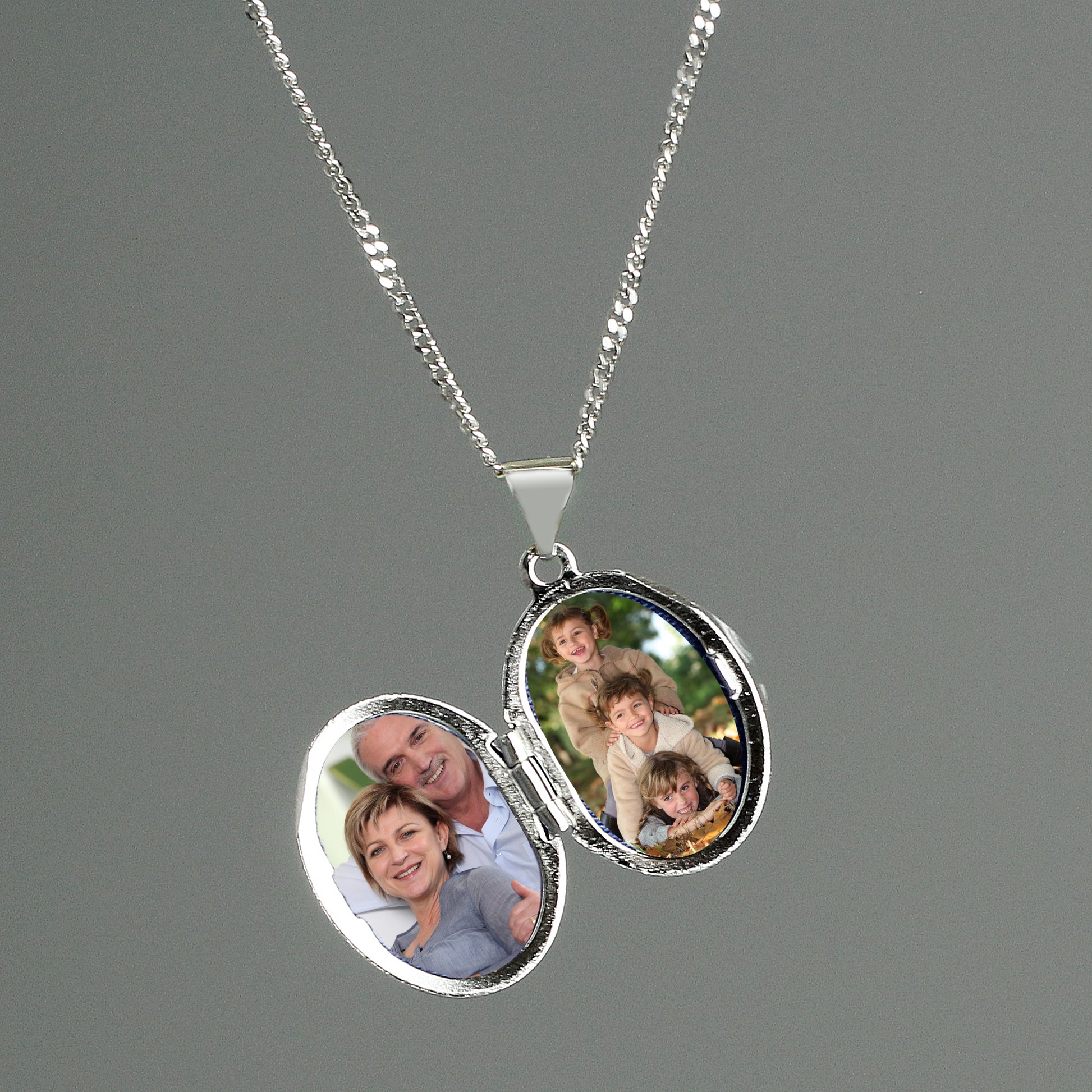 Personalised Sterling Silver Oval Locket Necklace - Message - image 7