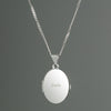 Personalised Name Only Sterling Silver Oval Locket Necklace
