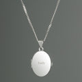 Personalised Name Only Sterling Silver Oval Locket Necklace from Heartfelt Gifts
