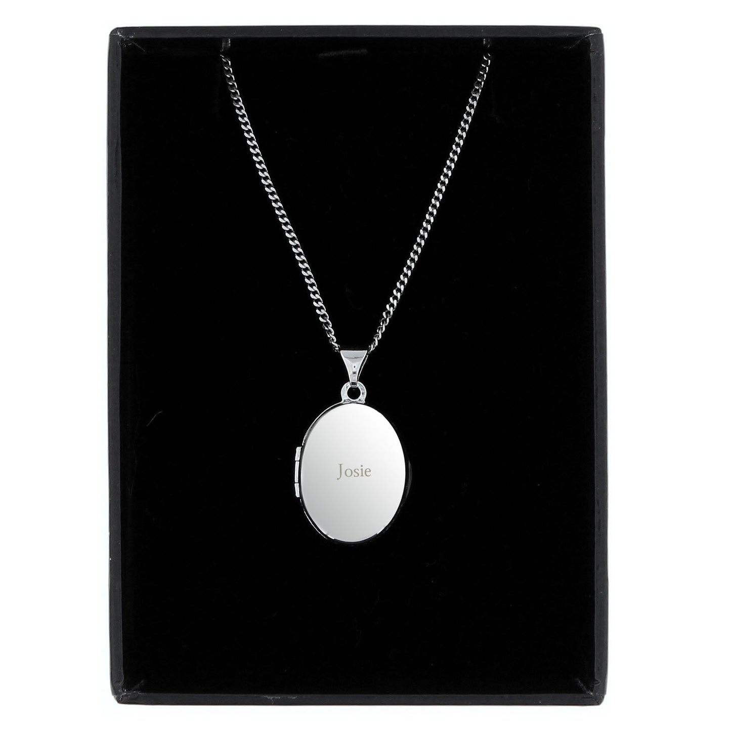 Personalised Sterling Silver Oval Locket Necklace - image 4