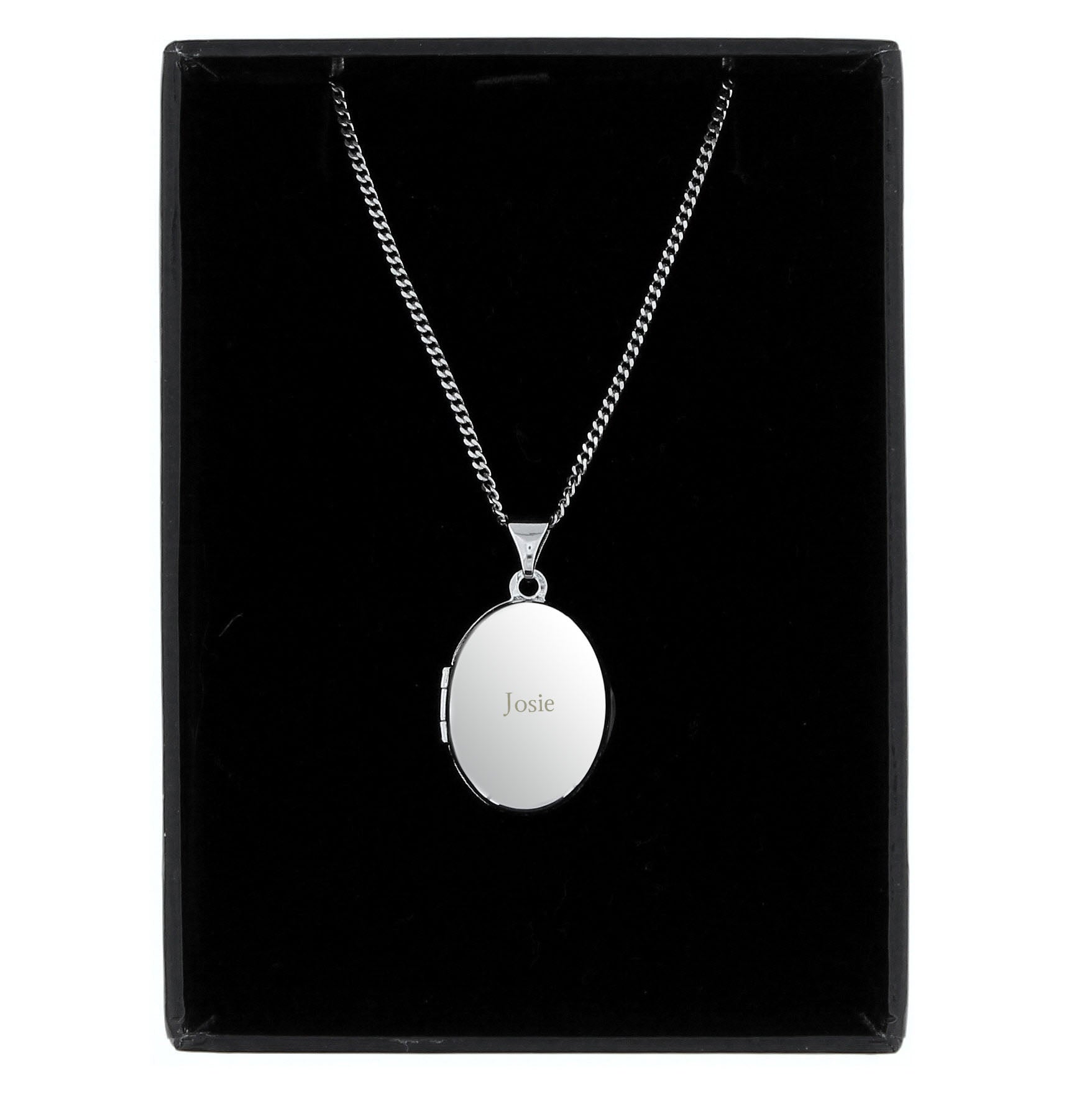 Personalised Sterling Silver Oval Locket Necklace - image 4