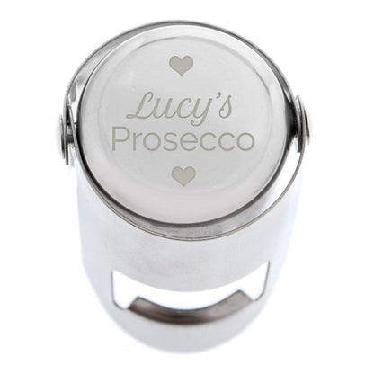 Personalised Heart Motif Prosecco Bottle Stopper - image 2
