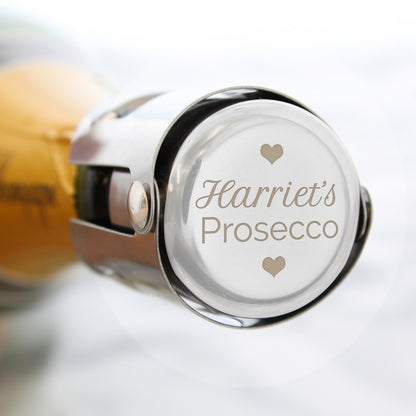 Personalised Heart Motif Prosecco Bottle Stopper - image 3