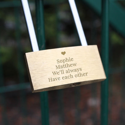 Personalised Heart Motif Any Message Padlock from Heartfelt Gifts