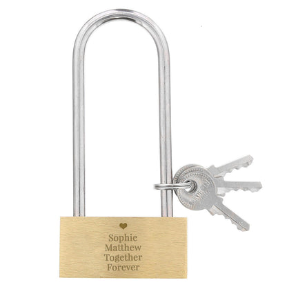 Personalised Heart Motif Any Message Padlock - image 2