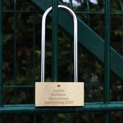 Personalised Heart Motif Any Message Padlock - image 4