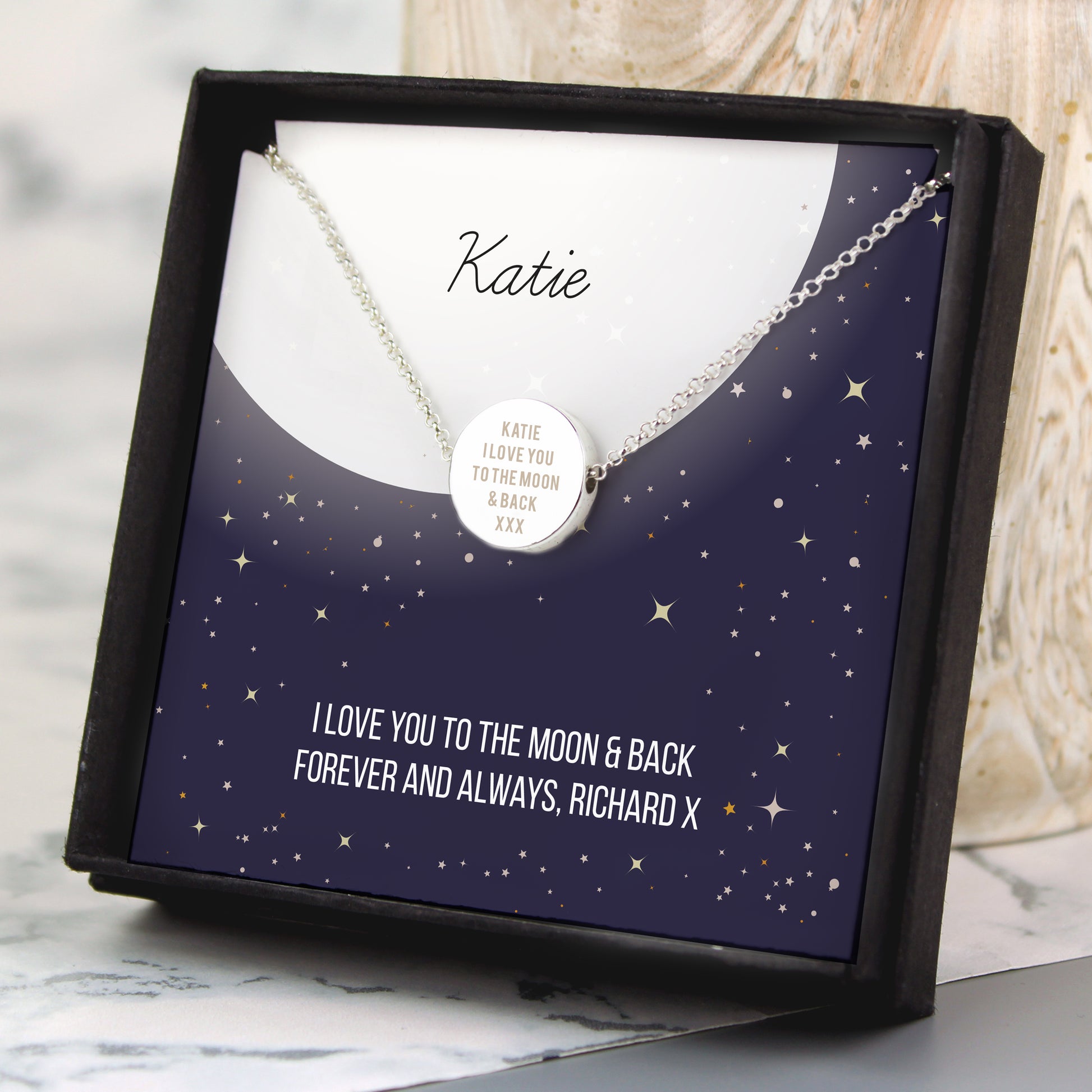 Personalised Sentiment Disc Necklace and Box from Heartfelt Gifts