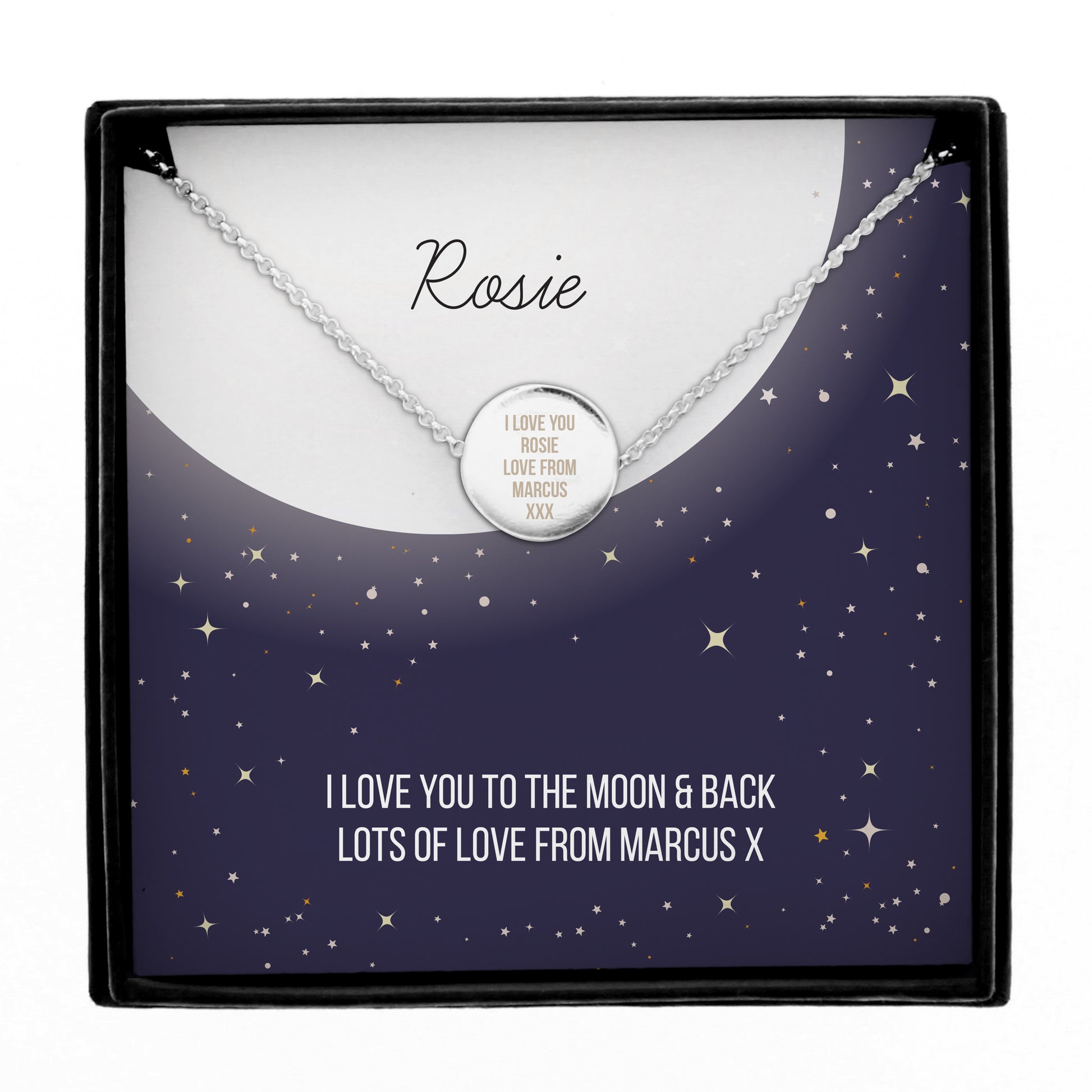 Personalised Sentiment Disc Necklace and Box - image 5