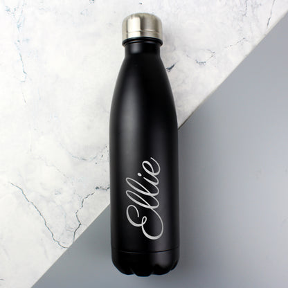 Personalised Black Metal Insulated Drinks Bottle - image 3