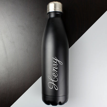 Personalised Black Metal Insulated Drinks Bottle - image 4