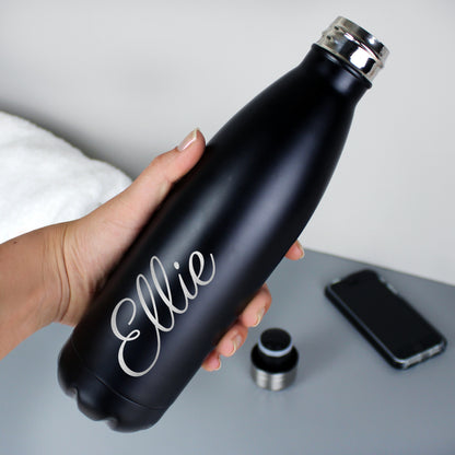Personalised Black Metal Insulated Drinks Bottle - image 5