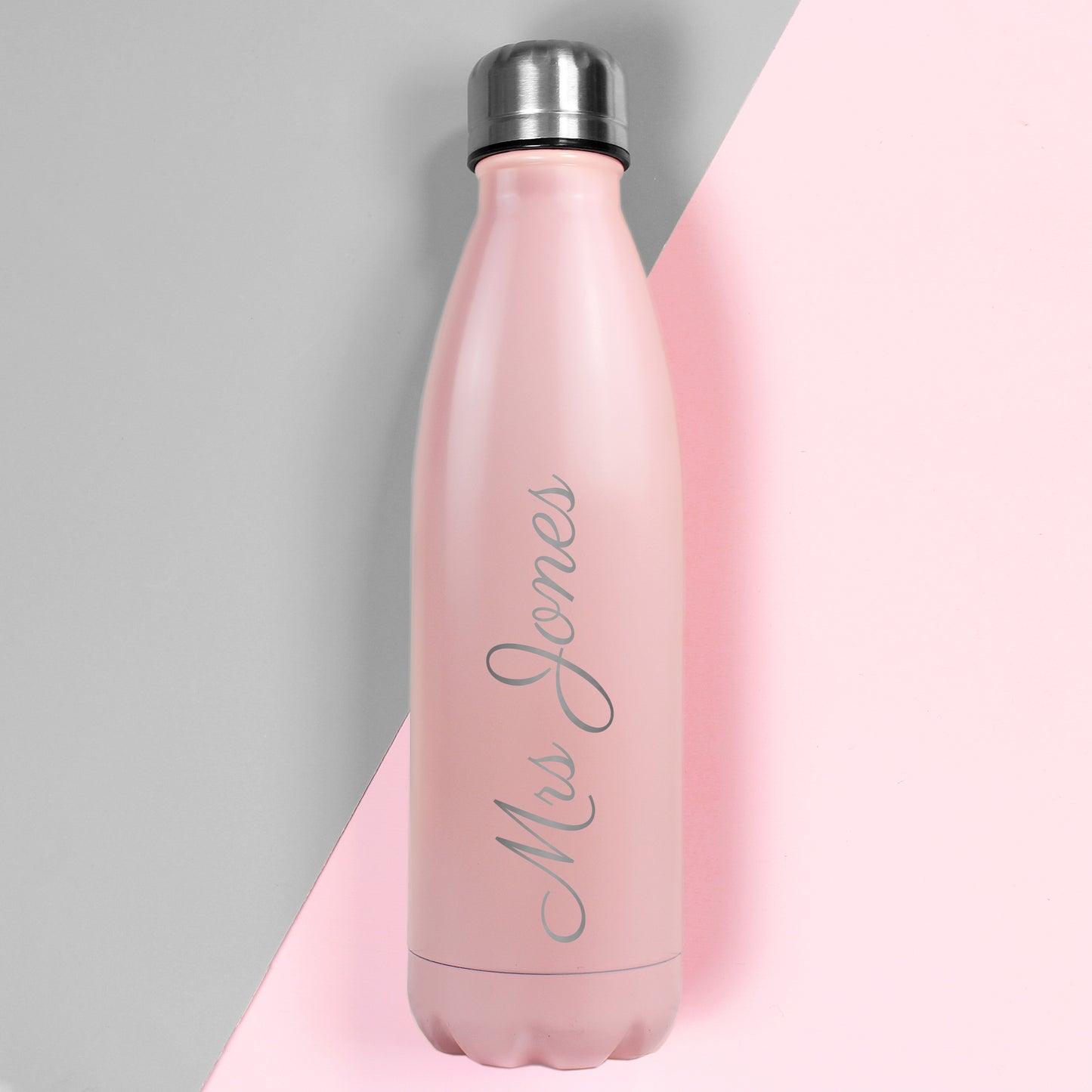 Personalised Pink Metal Insulated Drinks Bottle from Heartfelt Gifts