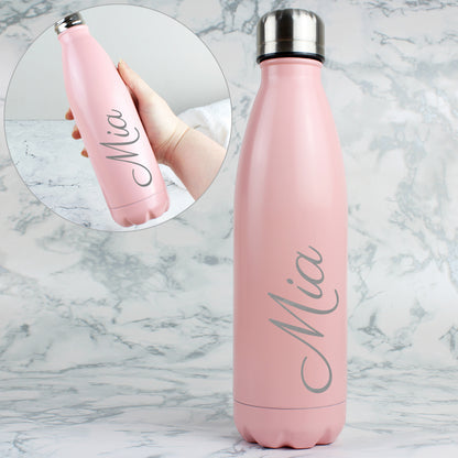 Personalised Pink Metal Insulated Drinks Bottle - image 3