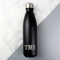 Personalised Initials Black Metal Insulated Drinks Bottle from Heartfelt Gifts