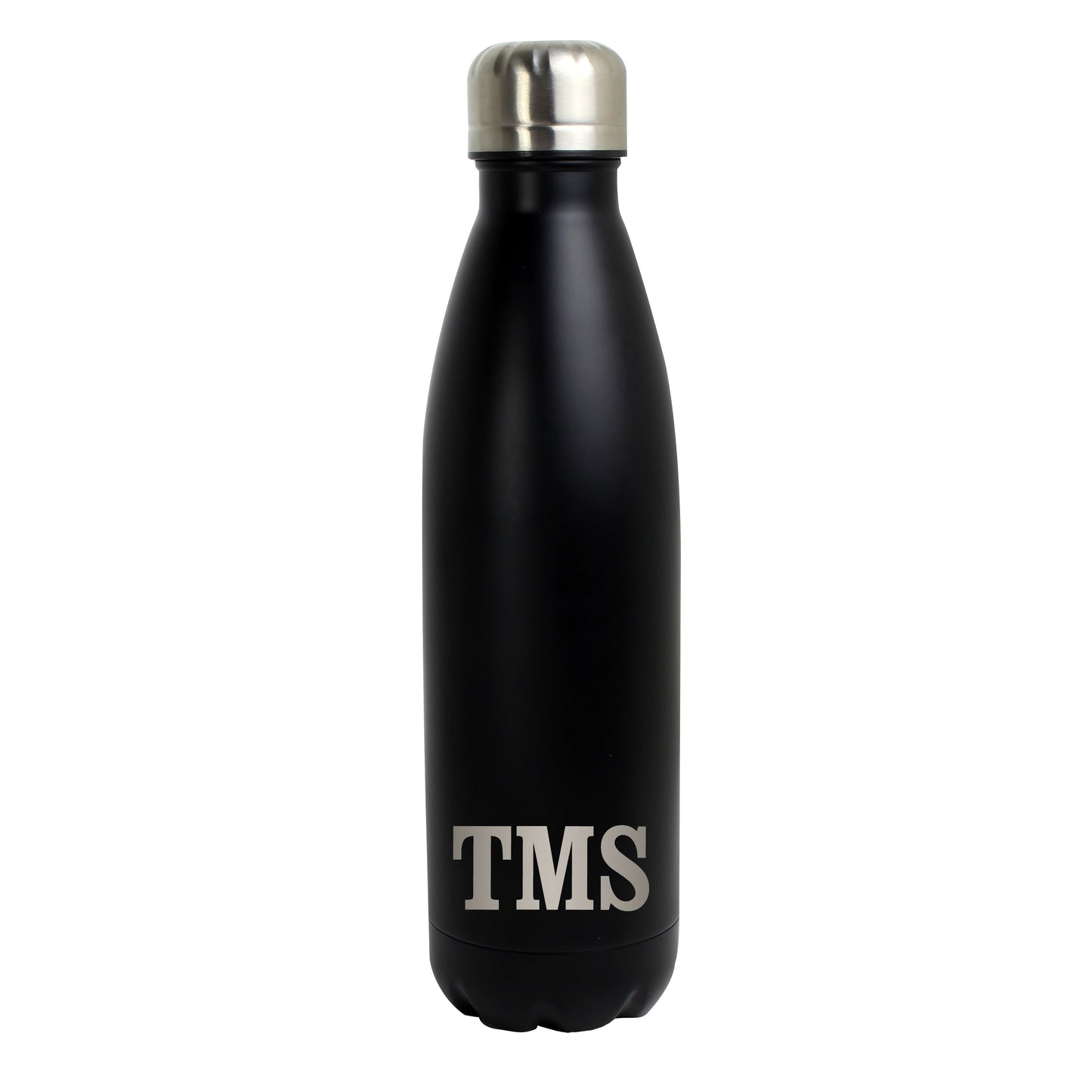 Personalised Initials Black Metal Insulated Drinks Bottle - image 2