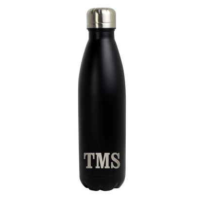 Personalised Initials Black Metal Insulated Drinks Bottle - image 2