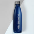 Personalised Bold Name Blue Metal Insulated Drinks Bottle from Heartfelt Gifts